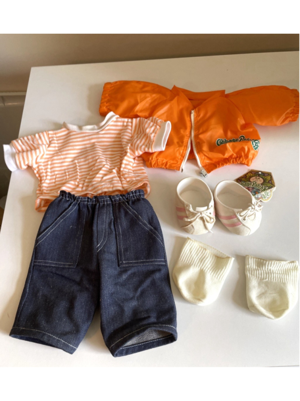 Vintage 1983 Cabbage Patch Kids Orange Windbreaker Jacket Set Coleco COMPLETE